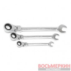 Ключ комбинированный трещоточный с шарниром 19 мм PA-3019F Partner