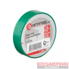 Лента изоляционная 0.15 мм х 17 мм х 15 м зеленая IT-0041 Intertool