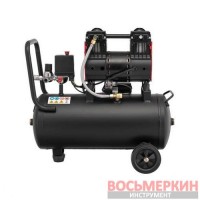 Компрессор 24 л 1.1кВт 220В 8атм 160 л/мин 1400 об/мин малошумный безмасляный 2 цилиндра PT-0026 Intertool