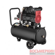 Компрессор 24 л 1.1кВт 220В 8атм 160 л/мин 1400 об/мин малошумный безмасляный 2 цилиндра PT-0026 Intertool