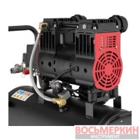 Компрессор 24 л 1.1кВт 220В 8атм 160 л/мин 1400 об/мин малошумный безмасляный 2 цилиндра PT-0026 Intertool