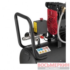 Компрессор 24 л 1.1кВт 220В 8атм 160 л/мин 1400 об/мин малошумный безмасляный 2 цилиндра PT-0026 Intertool