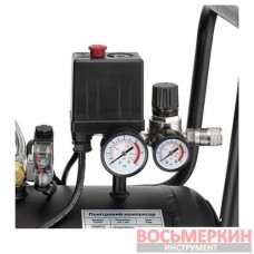 Компрессор 50 л 2x1.1кВт 220В 8атм 320 л/мин 1400 об/мин малошумный безмасляный 4 цилиндра PT-0027 Intertool