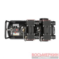Компрессор 50 л 2x1.1кВт 220В 8атм 320 л/мин 1400 об/мин малошумный безмасляный 4 цилиндра PT-0027 Intertool