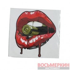 Наклейка Губы с пулей 10 см х 10 см