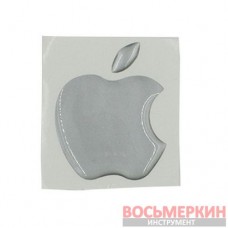 Эмблема силиконовая Apple серебро 4 см х 5 см