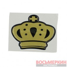 Эмблема силиконовая Корона золото 5 см х 4 см