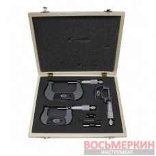 Набор микрометров 3 предмета 0-25, 25-50, 50-75 мм 0.01 мм в футляре RF-5096P03 Rock Force