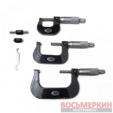 Набор микрометров 3 предмета 0-25, 25-50, 50-75 мм 0.01 мм в футляре RF-5096P03 Rock Force
