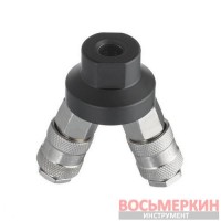 Разветвитель воздуха 1/4 на 2 выхода V-образный с быстроразъемными соединениями 10bar PT-1852 Intertool