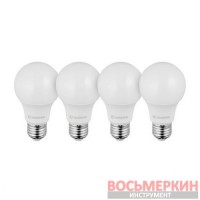 Лампы светодиодные набор из 4 штук LL-0014 LED A60 E27 10Вт 150-300В LL-4014 Intertool