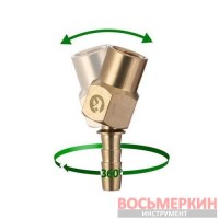 Шарнир поворотный внутренняя резьба 1/4 на шланг 8 мм латунь STORM PT-2201 Intertool