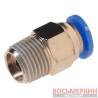 Соединитель быстроразьемный наружная резьба 1/8 - пластиковый шланг 4 мм SPC04-01 Airkraft