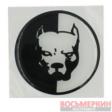 Эмблема силиконовая Питбуль д-6 см