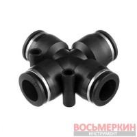 Соединение цанговое Х-образное для полиуретановых и др. шлангов 12 мм PT-2369 Intertool