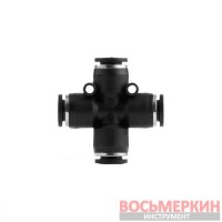Соединение цанговое Х-образное для полиуретановых и др. шлангов 8 мм PT-2367 Intertool