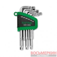 Haбop Г-oбpазных ключeй TORX T10-T50 9 eдиниц GSN-09SS Toptul