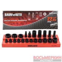 Набор головок ударных 22 предмета 1/2 6 гранные BM-50221MPB Baum Auto