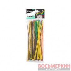 Стяжки кабельные пластиковые 3,6 x 200 мм 100 штук COLOUR MIX TSM51136200 Bradas