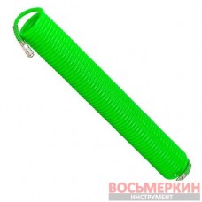 Шланг витой полиуретановый 10мм х 14мм х 20м с быстроразъемами RF-1410-20Green RockForce