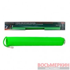 Шланг витой полиуретановый 10мм х 14мм х 20м с быстроразъемами RF-1410-20Green RockForce