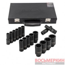 Набор ударных глубоких шестигранных торцевых головок 1/2 17 предметов FK-4172-5MPB ForceKraft