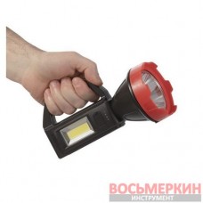 Фонарь аккумуляторный 1LED+1COB LED power bank индикатор заряда солнечная панель LB-0107 Intertool