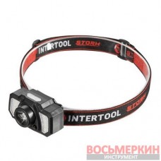 Фонарь налобный аккумуляторный 7 режимов работы сенсор STORM LB-0311 Intertool