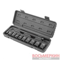 Набор головок ударных с Г-образным воротком 1/2 10 предметов в кейсе F-4104-5MPB Forsage
