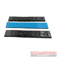Груз клеящийся черный низкий голубая лента 4х10г+4х5г 60 гр свинец глянец 100 шт/уп