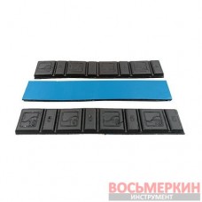 Груз клеящийся черный низкий голубая лента 4х10г+4х5г 60 гр свинец матовый 100 шт/уп