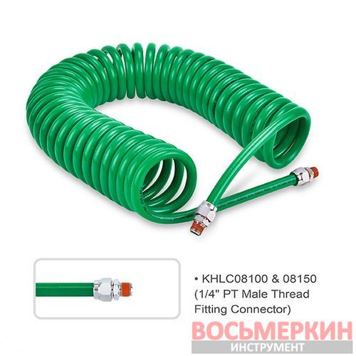 Шланг спиральный полиуретановый 8 х 12 мм 15 м 1/4 PT Male KHLC08150 Toptul Шланг спиральный полиуретановый 8 х 12 мм 15 м 1/4 PT Male KHLC08150 Toptul