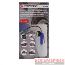 Пистолет для подкачки шин с манометром и шлангом 0-16Bar F-STG-29 Forsage