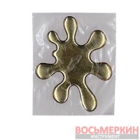 Эмблема силиконовая Клякса золотая 8 см х 8 см