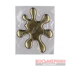 Эмблема силиконовая Клякса золотая 8 см х 8 см
