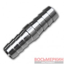 Соединитель для шланга 2x8мм Stal-Chrom SE1-1P08/STEEL Bradas