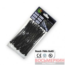Стяжки кабельные пластиковые UV Black 2,5 x 130 мм (100шт) TS1125130B Bradas