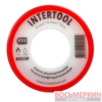 Лента тефлоновая фум политетрафторэтиленовая 15 м x 0.1 мм x 12 мм IT-0001 Intertool