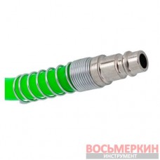 Шланг витой полиуретановый 12мм х 8мм х 10м с быстроразъемами RF-1208-10Green RockForce