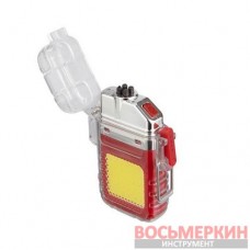 Фонарь брелок с плазменной зажигалкой LB-0165 Intertool