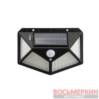 Светильник аккумуляторный настенный 100SMD уличный солнечная панель датчик движения LB-0113 Intertool