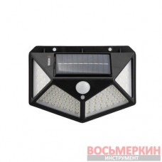 Светильник аккумуляторный настенный 100SMD уличный солнечная панель датчик движения LB-0113 Intertool