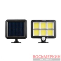 Светильник аккумуляторный настенный 6COB выносная солнечная панель датчик движения LB-0116 Intertool