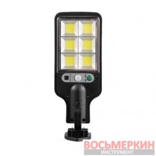 Светильник аккумуляторный настенный 6COB уличный солнечная панель датчик движения ДУ LB-0115 Intertool