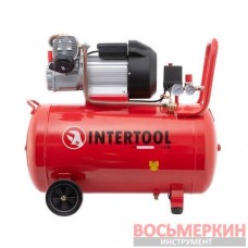 Компрессор 100 л 3 кВт 220 В 10 атм 420 л/мин 2 цилиндра PT-0008 Intertool