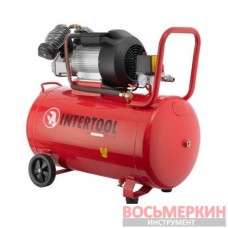 Компрессор 100 л 3 кВт 220 В 10 атм 420 л/мин 2 цилиндра PT-0008 Intertool