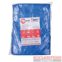 Тент синий полиэтиленовый плотностью 65г/м2 с проушинами и двусторонней ламинацией 6 x 10м AB-0610 Intertool