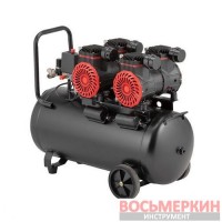 Компрессор 50 л 2х1.5 кВт 220 В 8 атм 500 л/мин 2800 об/мин безмасляный 4 цилиндра PT-0038 Intertool