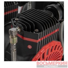 Компрессор 50 л 2х1.5 кВт 220 В 8 атм 500 л/мин 2800 об/мин безмасляный 4 цилиндра PT-0038 Intertool