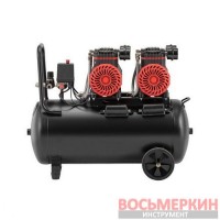 Компрессор 50 л 2х1.5 кВт 220 В 8 атм 500 л/мин 2800 об/мин безмасляный 4 цилиндра PT-0038 Intertool